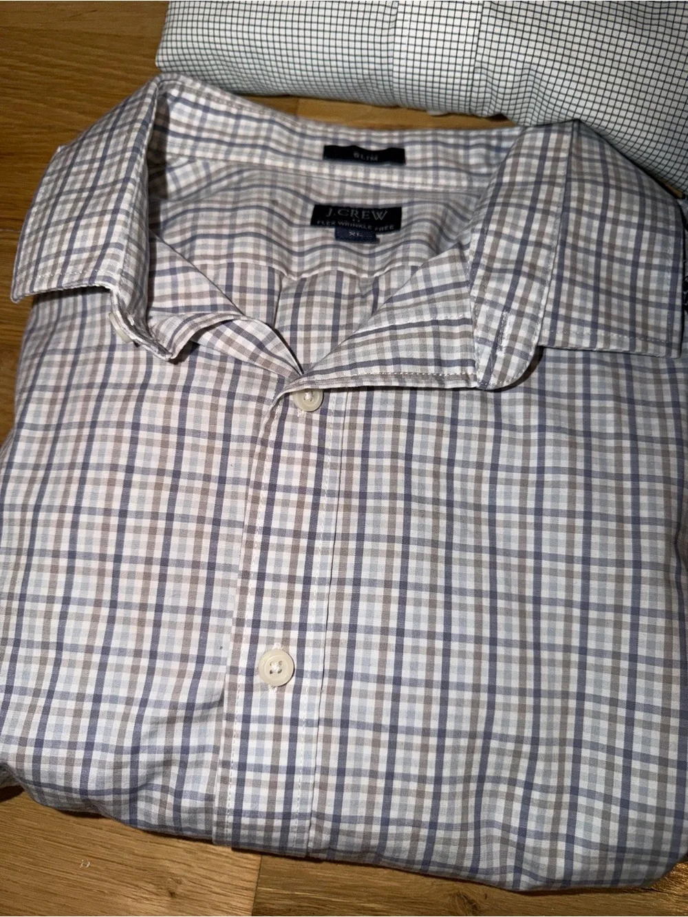 J. Crew Slim Fit Checked Shirt Bundle - Navy, White, Light Green